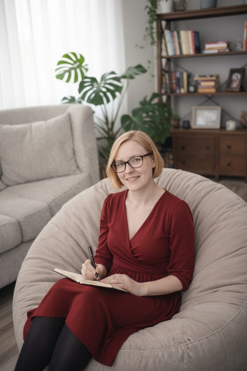 Isabell Fabo beim Erstellen eines Workbooks